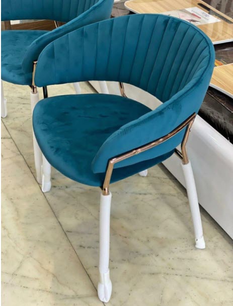 chromed Chair Greenish blue