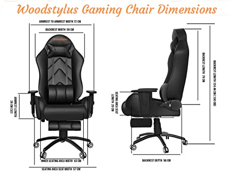 Revolving Chair Black Dimension